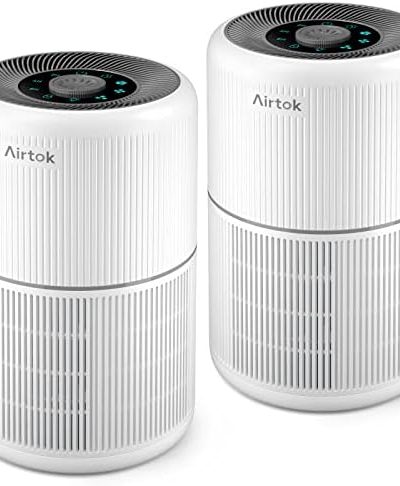 2 Pack Air Purifier for Home Bedroom with H13 True HEPA Filter for Smoke, Smokers, Dust, Odors, Pollen, Pet Dander | Quiet 99.9% Removal to 0.1 Microns | White Available for California