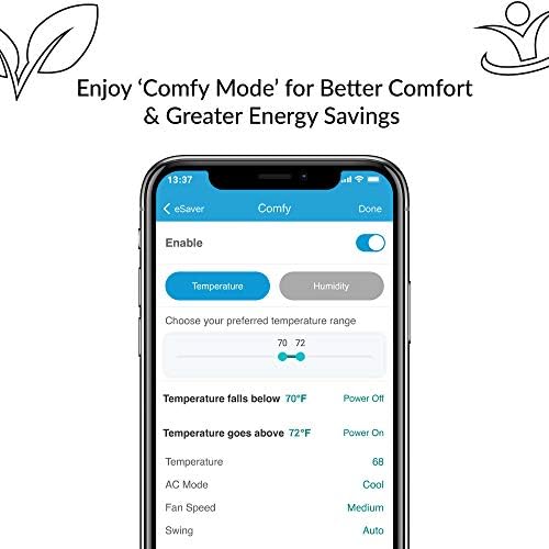Cielo Breez Plus Smart Air Conditioner Controller | Smart Thermostat for Mini Split, Window & Portable ACS | Alexa, Google, Siri, SmartThings, IFTTT | iOS & Android | Inbuilt Temp & Humidity Sensors - Image 7