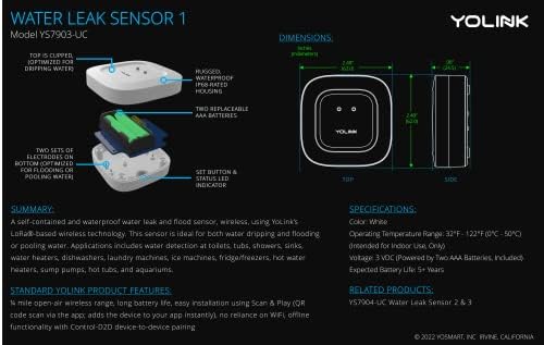 YoLink Smart Home Starter Kit: Smart Plug Mini, Siren Alarm, Water Leak Sensor, Motion Sensor, Temperature/Humidity Sensor, 2 Door/Window Sensors & Hub - Image 6