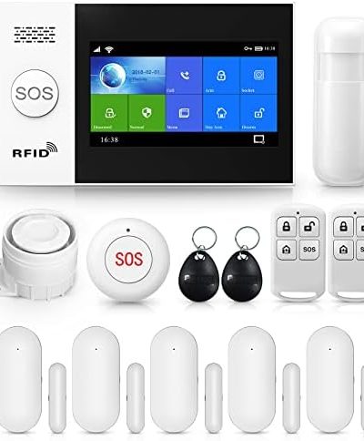 Alarm System for Home Security,Wireless 4.3" Fulltouch Screen 4G WiFi Home Alarm System with Phone APP Alert, Door/Window Sensor, Remote, Work with Alexa and Google for House, Apartment