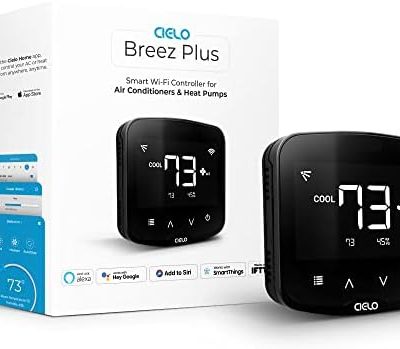 Cielo Breez Plus Smart Air Conditioner Controller | Smart Thermostat for Mini Split, Window & Portable ACS | Alexa, Google, Siri, SmartThings, IFTTT | iOS & Android | Inbuilt Temp & Humidity Sensors