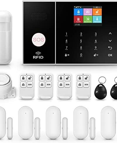 Clouree 4G Smart Home Security Alarm Kits, Wireless WiFi Home Alarm System with Siren, PIR Motion Sensor, Remote Controls, Window/Door Sensor, Support SMS Push/APP Linkage Alert