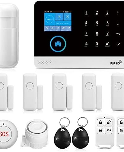 Wireless WiFi Smart Home Security DIY Alarm System DIY Home Wi-Fi Alarm Kit with Motion Detector,Notifications with app,Door/Window Sensor, Siren,Compatible with Alexa,NO Monthly Fees (LW-103)