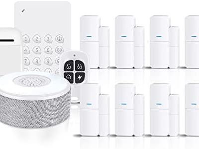 tolviviov Door Alarm System, Smart Home Alarm Security System DIY, 12 Pieces-Kit (Alarm Siren, Door Window Sensors, Remotes, Motion Sensor, Keypad), Work with Alexa, for House, Apartment